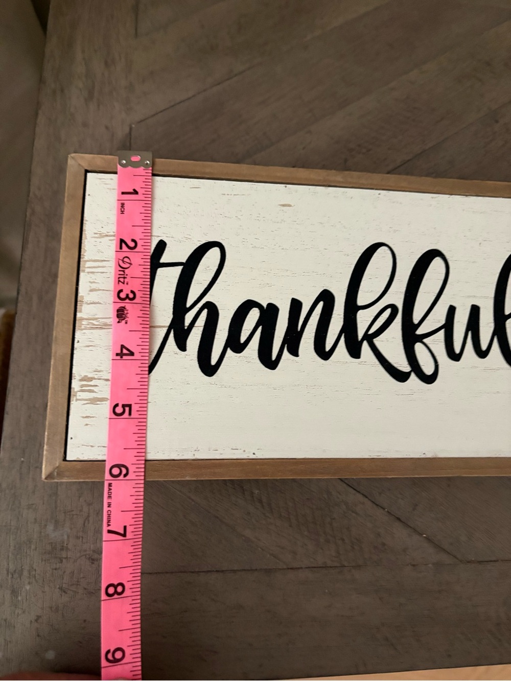 Thankful Grateful Blessed Wood Wall Sign - White and Brown - Picture 2 of 7